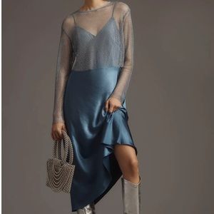 DOLAN Mesh Slip Twofer Midi Dress M